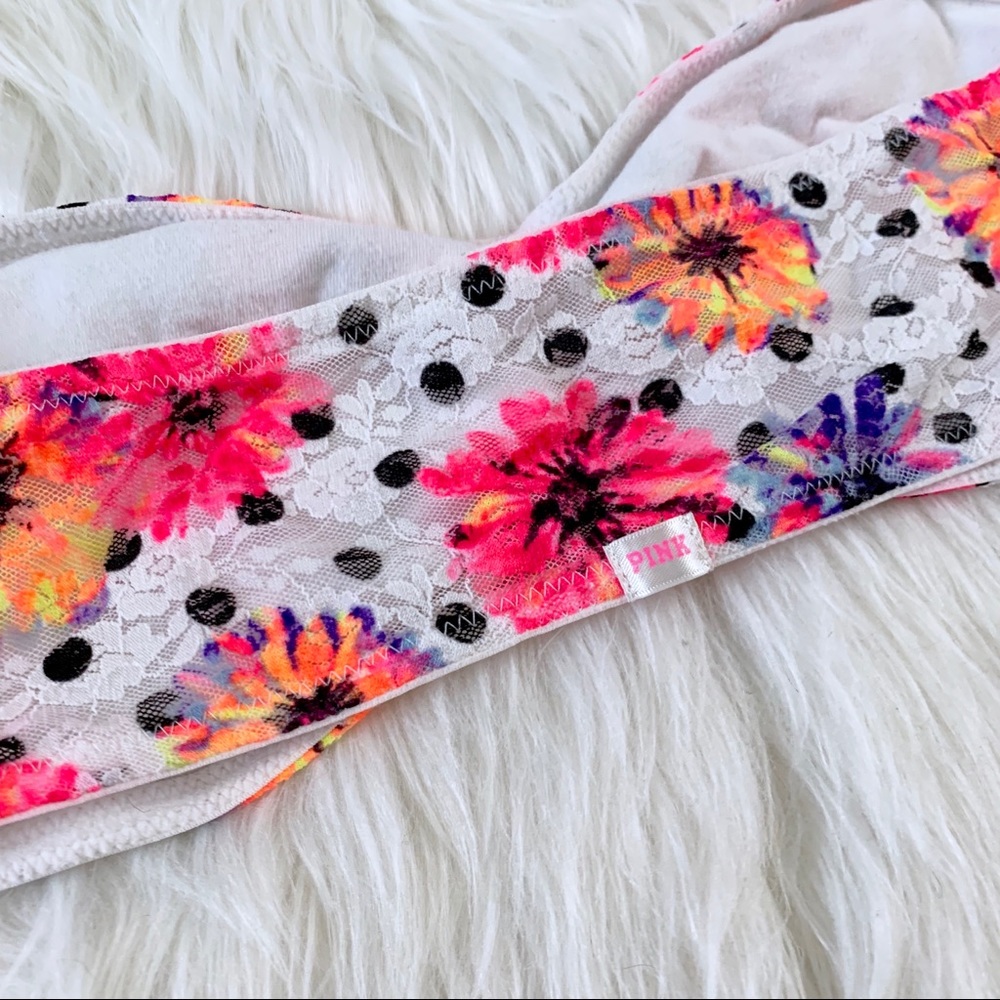 VS PINK Floral Print Lace Bandeau - Picture 3 of 3